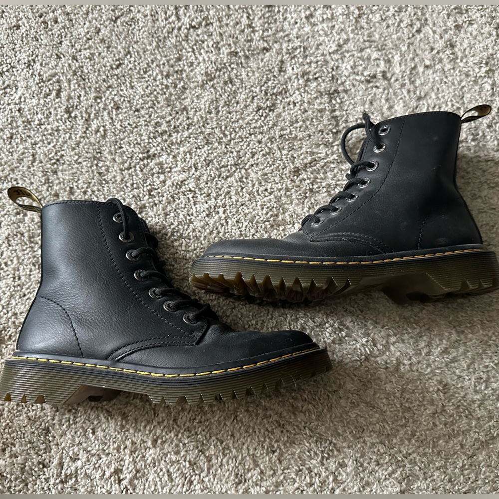 Dr. Martens Black Leather Unisex Boots